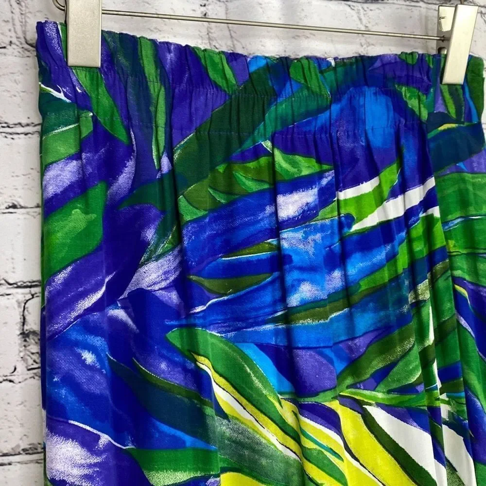 Vintage Dorothy Schoelen Platinum Tropical Wrap Skirt‎ ladies size 6